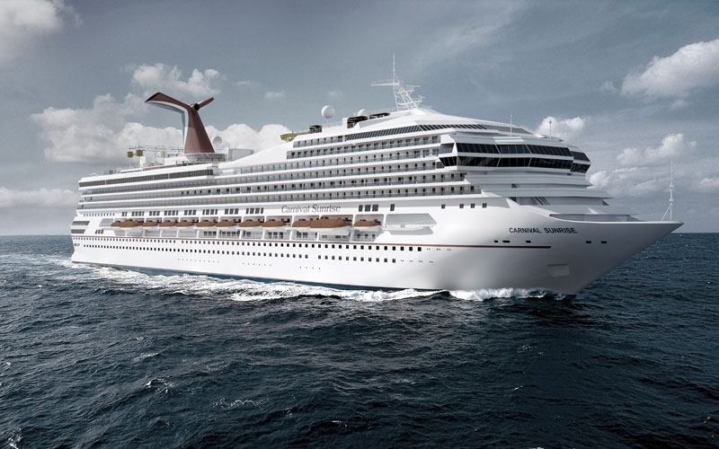 Die Carnival Sunrise bricht zur Jungfernfahrt von Norfolk auf